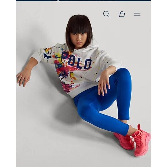 POLO RALPH LAUREN GIRLS CROPPED SWEATSHIRT - Picture 2 of 7